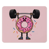 Funny Donut Mouse Pad, Weightlifting Donut, Cute Foodie Gift, Gym Humor Mousepad, Cartoon Donut Decor, Kawaii Mouse Pad, Office Decor - Tawshia